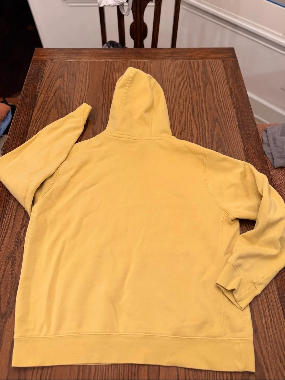 Nike Mustard Yellow Pullover Hoodie with White Swoosh